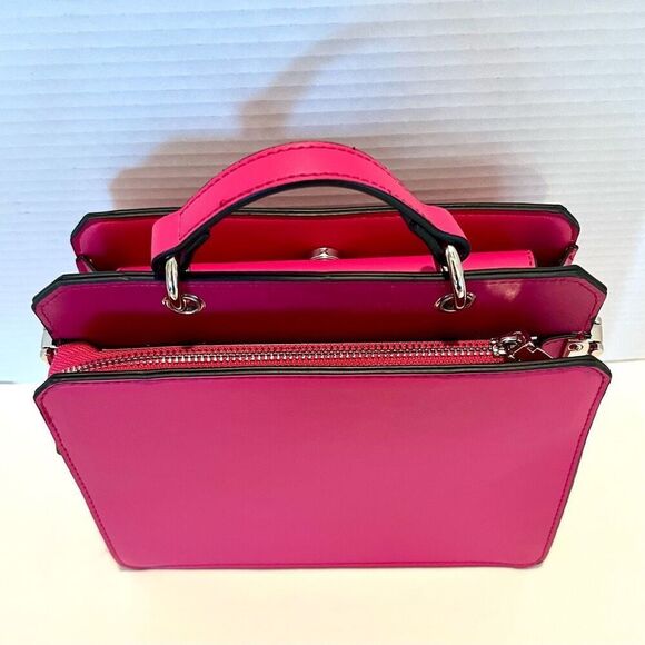 STEVE MADDEN Bevelyn Crossbody Satchel Raspberry - Picture 7 of 14